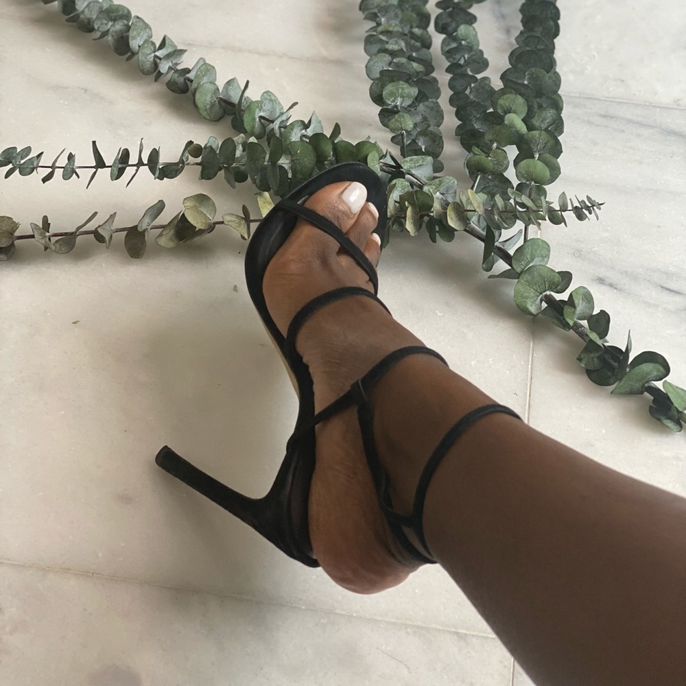 Sexy Black Suede Heels